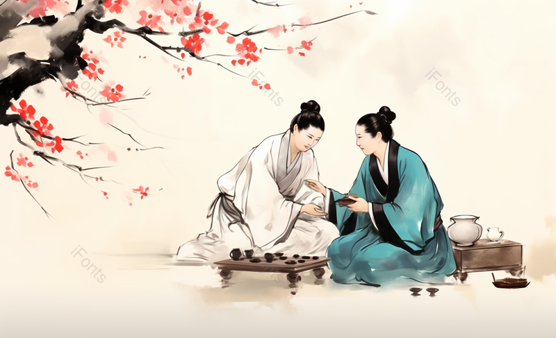 古代诗词文学人物画下围棋的人,插画/手绘图,插画/手绘图库,插画/手绘图下载,插画/手绘